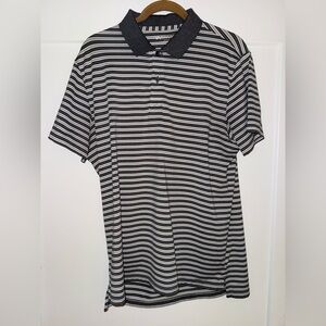 Bonobos Charcoal and White Striped Golf Polo